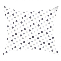 Poszewka bawełniana na jaśka 40x40 | 230bsz | biało szara | groszki