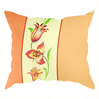 Poszewka z kory 40x40 | 165pom | pomarańczowa | kwiaty