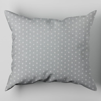 Poszewka bawełniana na jaśka 40x40 | 147sza | szara | geometryczne gwiazdki
