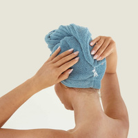 Ręcznik frotte  na głowę do sauny ZWOLTEX 70x62 TURBAN niebieski