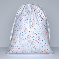 Worek szkolny na buty | 513kol | biała | kwiatuszki