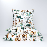 Pościel bawełniana 200x220 + poszewki na poduszkę 2*70x80 | 114zie | kolorowa | zwierzątka