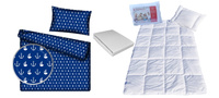 Komplet 100x160 + 40x60 + prześcieradło jersey 80x160  kotwice granat