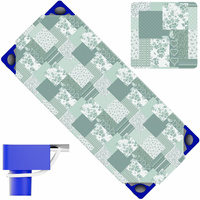 Prześcieradło na leżak do przedszkola | 137Nmi | szaro miętowe | patchwork z sercami