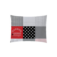 Poszewka bawełniana na jaśka 40x40 | 190cze | czarno czerwona | Patchwork z gwiazdą
