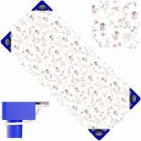 Prześcieradło na leżak do przedszkola | 154pas | beżowo różowe | wróżki i kwiaty