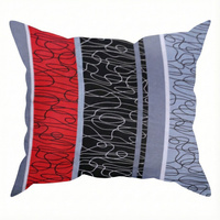 Poszewka flanela 40x40  | 127red | szaro czerwona | geometria