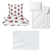 Zestaw pościeli  100x160 + 50x60 + prześcieradło jersey 80x160 | 433owl | biała | sowy