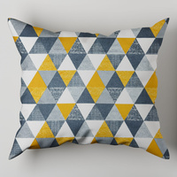 Poszewka bawełniana na jaśka 40x40 | 110miód | szaro żółta | wzór geometryczny