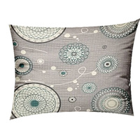 Poszewka z kory 40x40 | 199s-t | szaro turkusowa | ornament