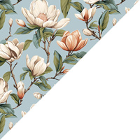 Apaszka bandamka bandana chustka | 075nie | niebieska | kwiaty