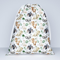 Worek szkolny na buty | 016bra | biało brązowa | dinozaury