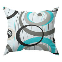 Poszewka z kory 40x40 | 403turkus | szaro turkusowa | koła