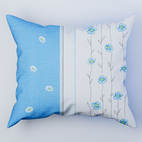 Poszewka flanela 40x40 | 001nie | niebieska | kwiaty