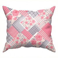 Poszewka z kory 40x40 | 156róż | różowa | kwiaty