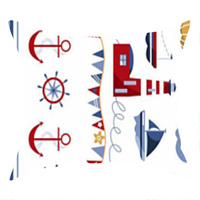 Poszewka bawełniana na jaśka 40x40 | 040bia | biała | wzór marynarski