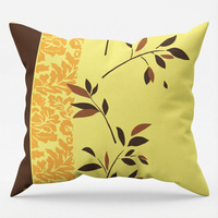 Poszewka z kory 40x40 | 091braz | brązowa | liście