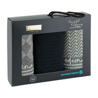 Komplet ścierek kuchennych moderna czarna