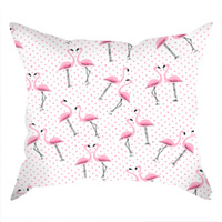 Poszewka bawełniana na jaśka 40x40 | 187róż | biała | flamingi
