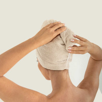 Ręcznik frotte  na głowę do sauny ZWOLTEX 70x62 TURBAN beżowy