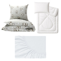 Zestaw pościeli  100x160 + 50x60 + prześcieradło jersey 80x160 | 511beż | beżowa | żyrafy