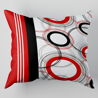 Poszewka bawełniana na jaśka 40x40 | 211red | czerwona | geometryczny