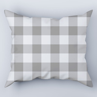 Poszewka flanela 40x40 | krata szara | biało szara | kratka