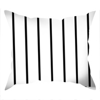 Poszewka bawełniana na jaśka 40x40 | 171czarny | biało czarna | pasy