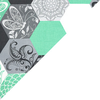 Apaszka bandamka bandana chustka | 208mie | szaro miętowa | geometria