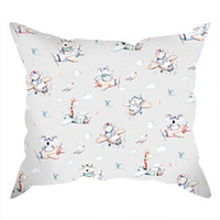 Poszewka bawełniana na jaśka 40x40 | 131sza | szary | samoloty