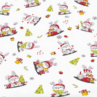 Pościel dla dziecka bawełniana 90x120 + poszewka na poduszkę 40x60 | 228Sbi | biała | zające świąteczne