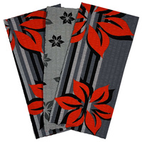 Zestaw Poszewek kora 036red | czerwony | kwiaty