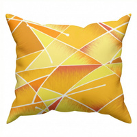 Poszewka z kory 40x40 | 025pom | pomarańczowa | geometryczny