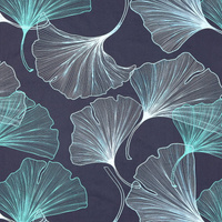 Worek szkolny na buty | 324Dgr | granatowa | liście miłorzębu