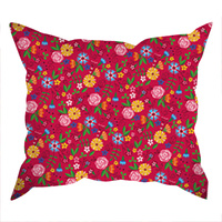 Poszewka bawełniana na jaśka 40x40 | 513mal | czerwona | kwiaty