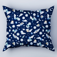 Poszewka bawełniana na poduszkę 50x80 | 202ufo | granatowa | planety kosmos