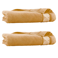 Komplet ręczników z bawełny egipskiej 50x90 70x140 rondo miodowe