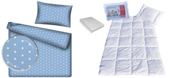 Komplet 100x160 + 50x60 + prześcieradło jersey 80x160 401nieb
