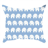 Poszewka bawełniana na jaśka 40x40 | 410nie | niebieska | słonie