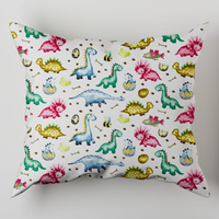Poszewka bawełniana na poduszkę 50x60 | 411jaj | kolorowa | dinozaury