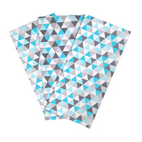 Poszewki bawełniane na jaśka 40x40 Zestaw - 3szt 110trk | szaro turkusowe | geometryczne