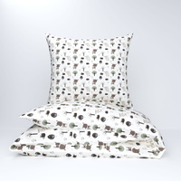 Pościel bawełniana 200x220 + poszewki na poduszkę 2*70x80 | 314bra | ecri | sarenki