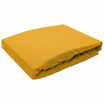 Prześcieradło bez gumki 180x220 Jersey Musztardowe