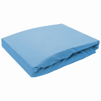 Prześcieradło bez gumki 160x220 Jersey Niebieskie