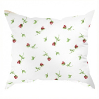 Poszewka z kory 40x40 | 248czer | biało czerwona | kwiaty róże