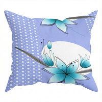 Poszewka z kory 40x40 | 339niebieski | niebieska | kwiaty lilie