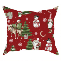 Poszewka bawełniana na jaśka 40x40 | 551red | czerwona| świąteczna