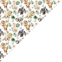 Apaszka bandamka bandana chustka | 016bra | biało brązowa | dinozaury