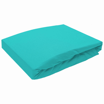 Prześcieradło bez gumki 180x220 Jersey Ciemno-zielono-turkusowe