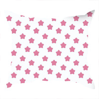 Poszewka bawełniana na jaśka 40x40 | 095b-r | biało różowa | gwiazdki pierniki